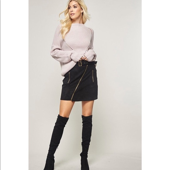 Dresses & Skirts - Black Faux Suede Skirt